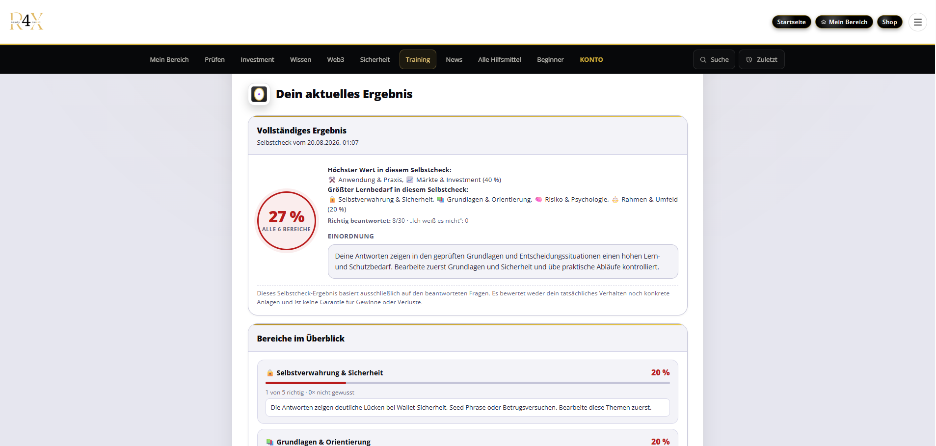Selbstcheck: Gesamtergebnis